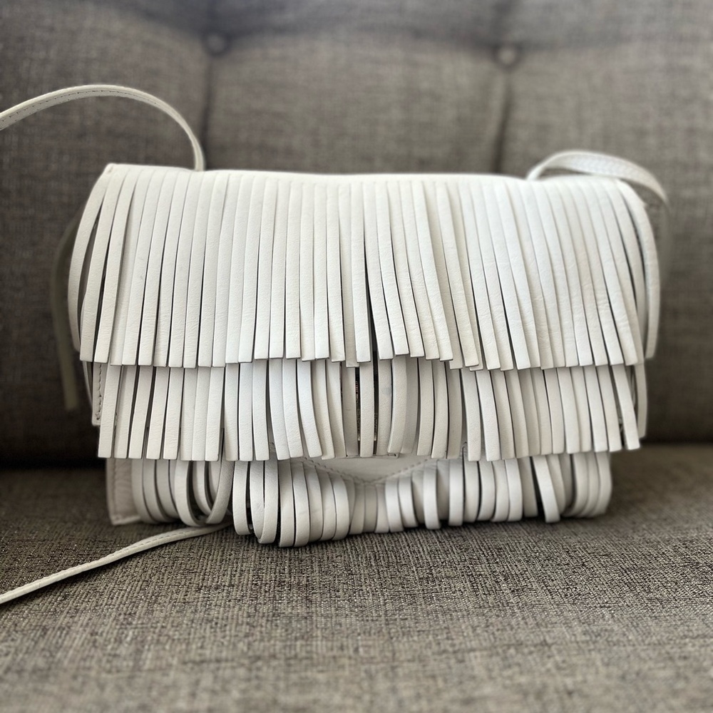 Proenza Schouler Small Fringe Lunch Box Bag White